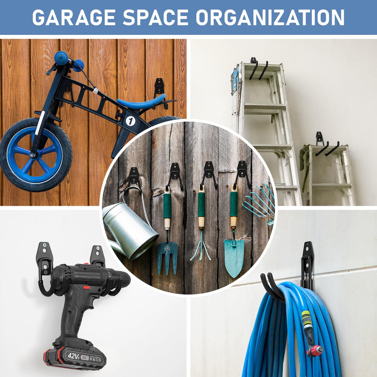 Cpais garage hooks solid steel close-up highlighting high-capacity construction.