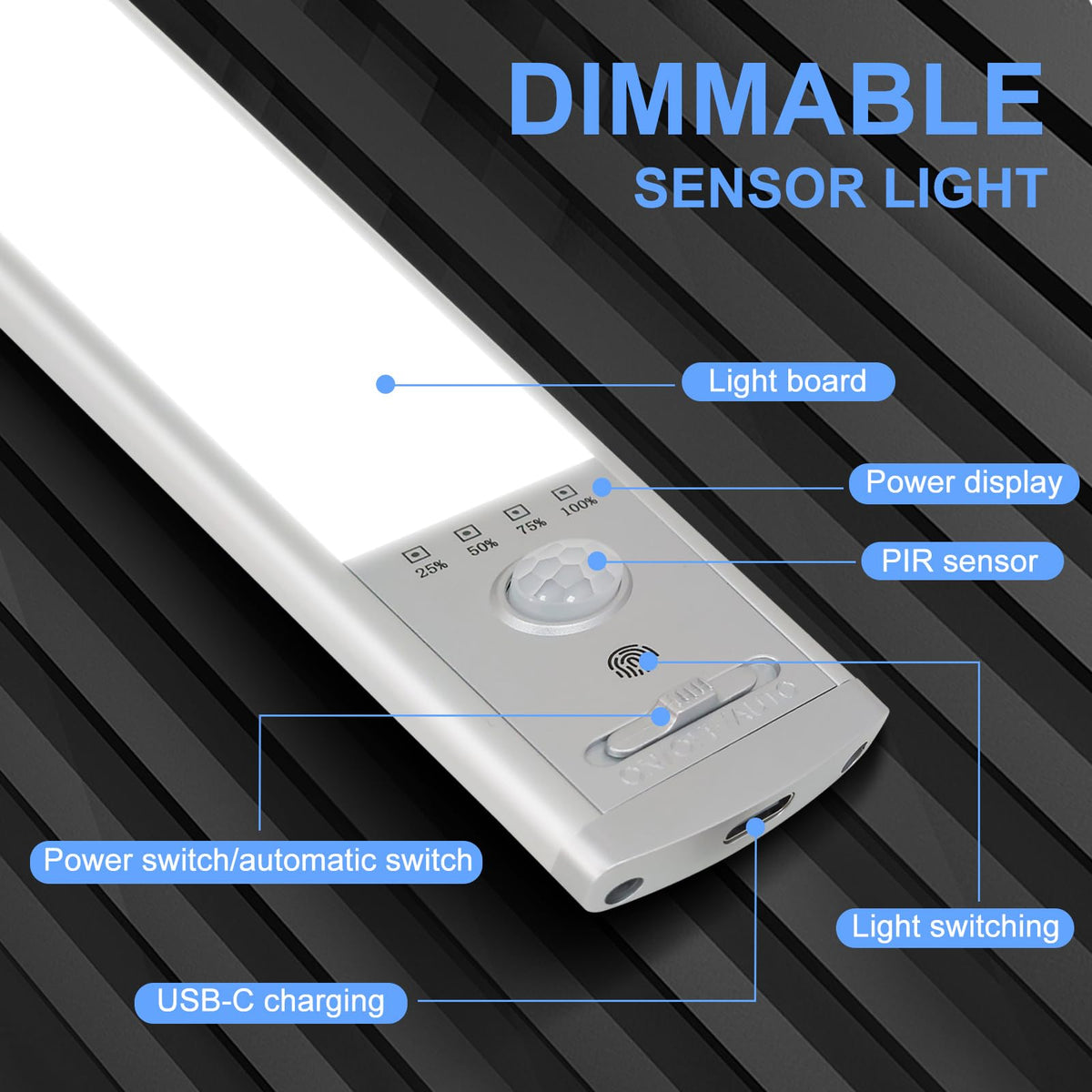 CPFLITA smart motion sensor with 10 ft range for hands-free lighting.