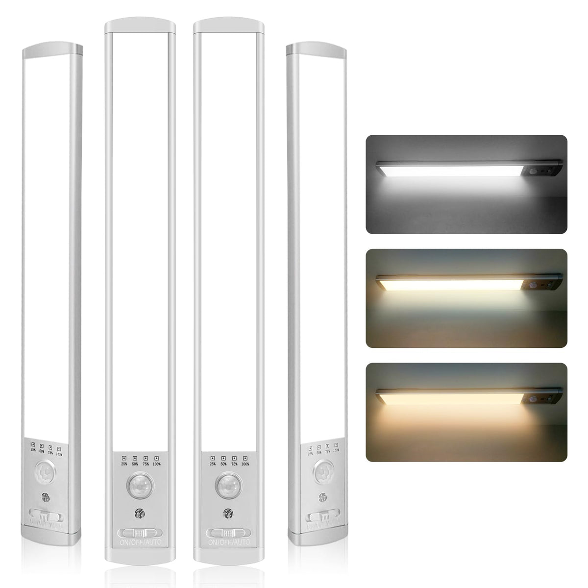 CPFLITA under cabinet light 4-pack with magnets for quick, tool-free kitchen lighting.