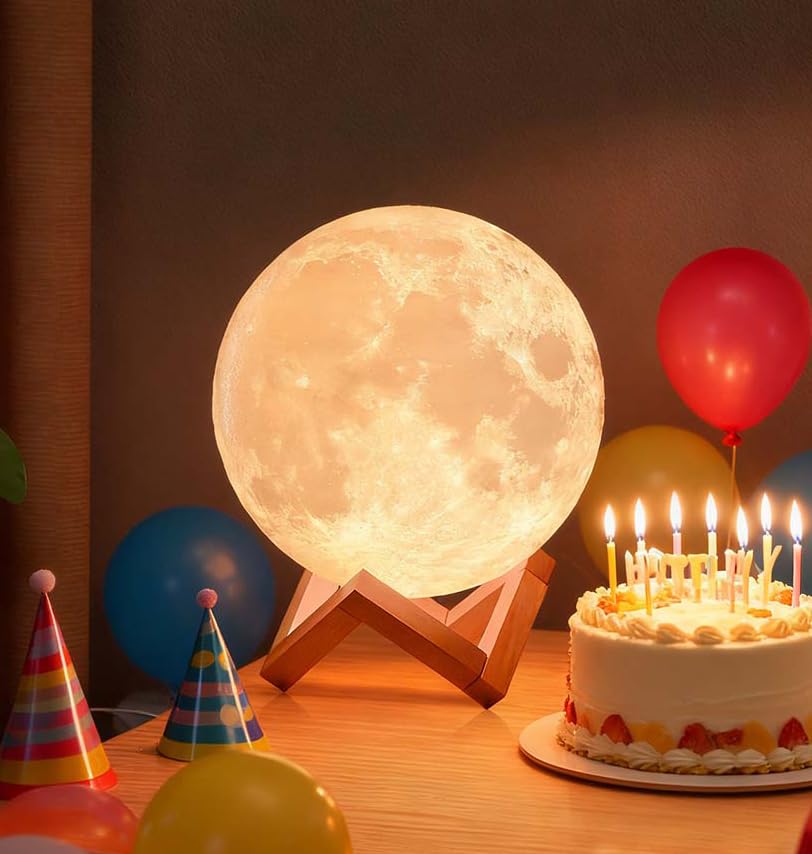 CPLA Moon Lamp 128 colors glow enhances cozy bedtime ambiance