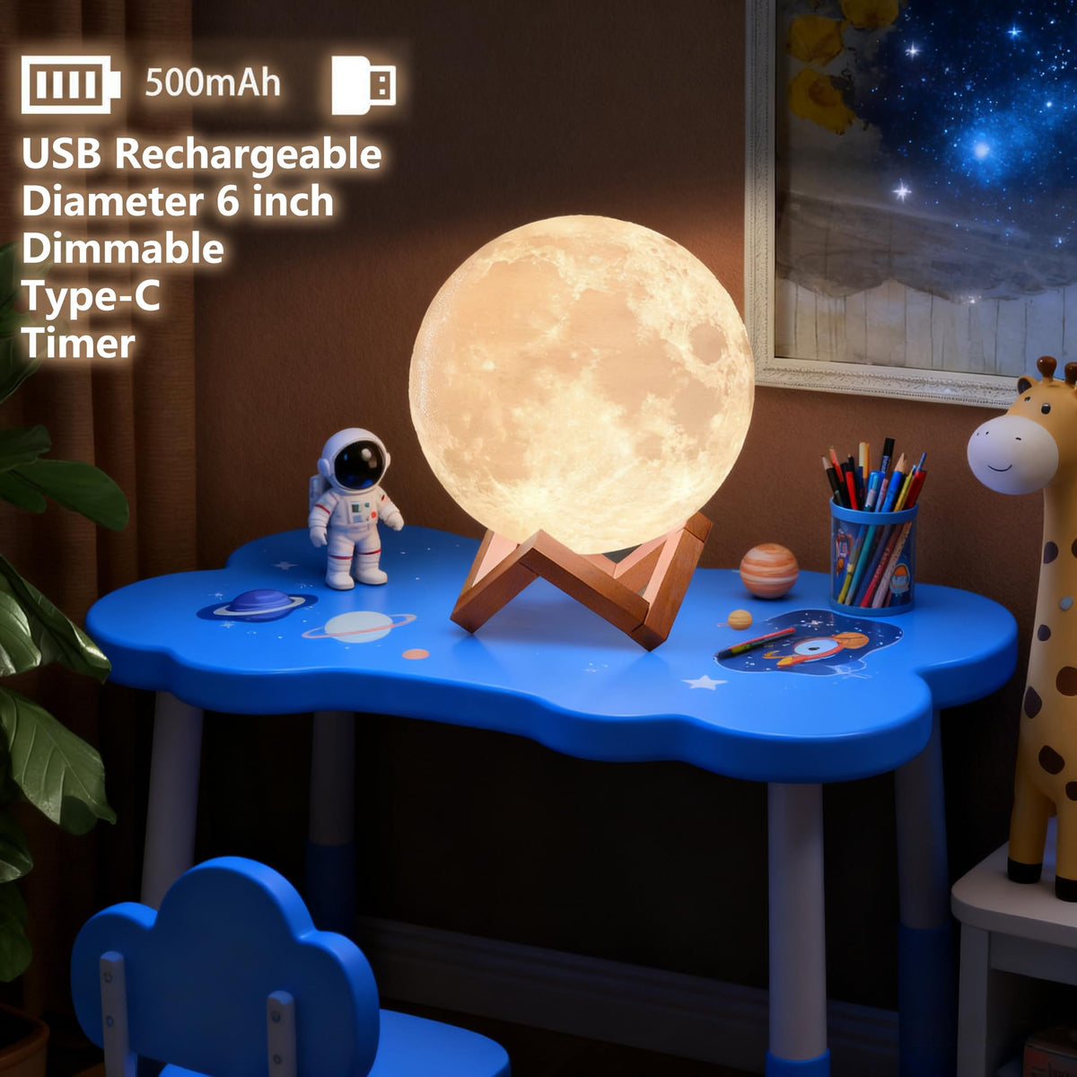 CPLA Moon Lamp touch ring for quick 7-color switching