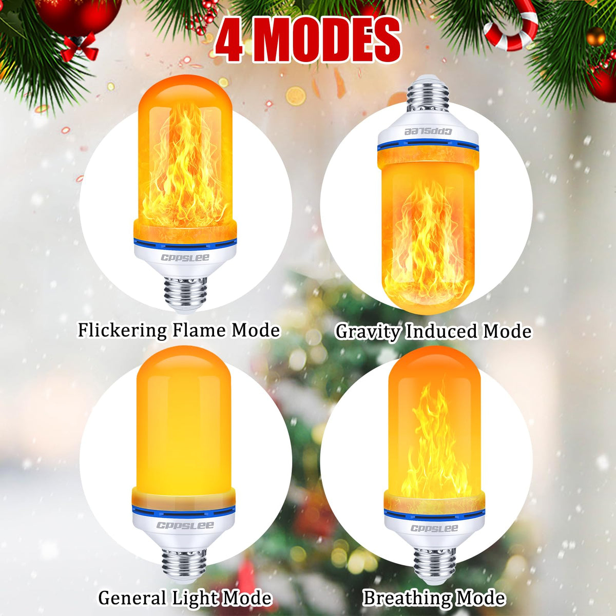 CPPSLEE LED flame bulb on outdoor street light for safe evening glow