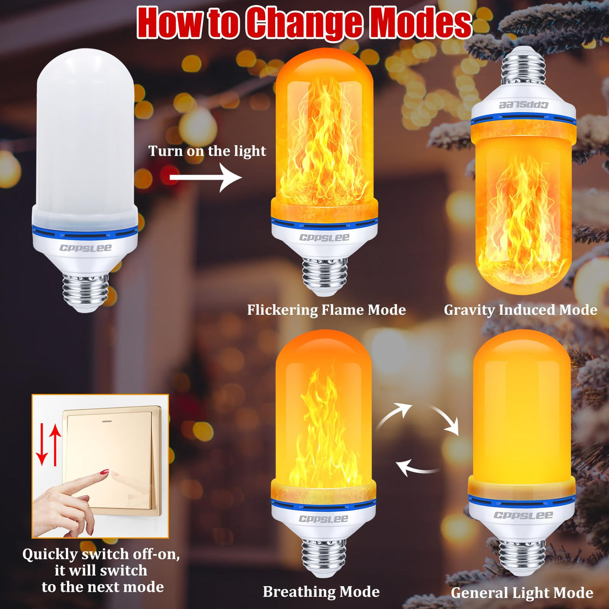 CPPSLEE LED flame bulb in wall sconce creates intimate mood lighting