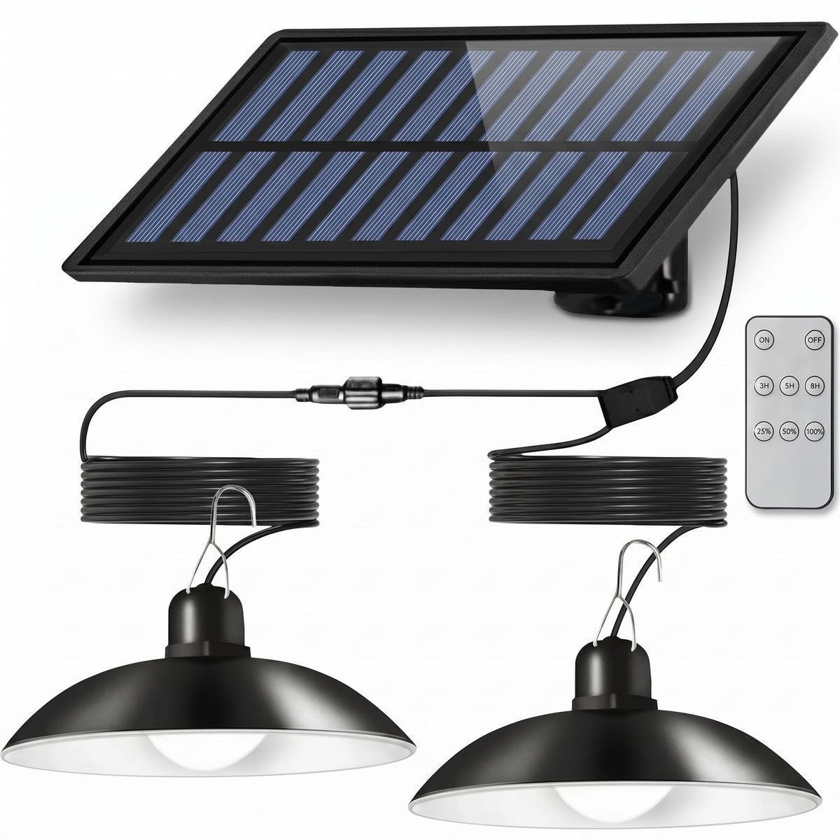 Cprnru Solar Shed Lights provide dual lamps lighting two areas without hard wiring.