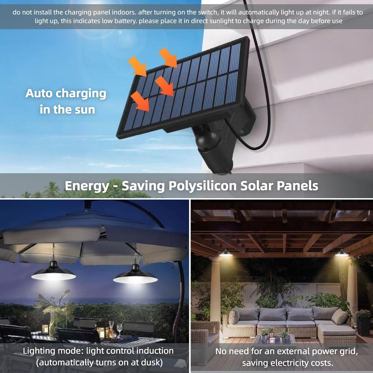 Cprnru Solar Shed Lights with dusk-to-dawn sensor automatically turns on at night.