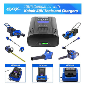CPY Kobalt 40V 6.0Ah battery LED indicator for real-time status