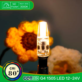 CQTLED G4 2W ceiling light bulb with soft, glare-free glow