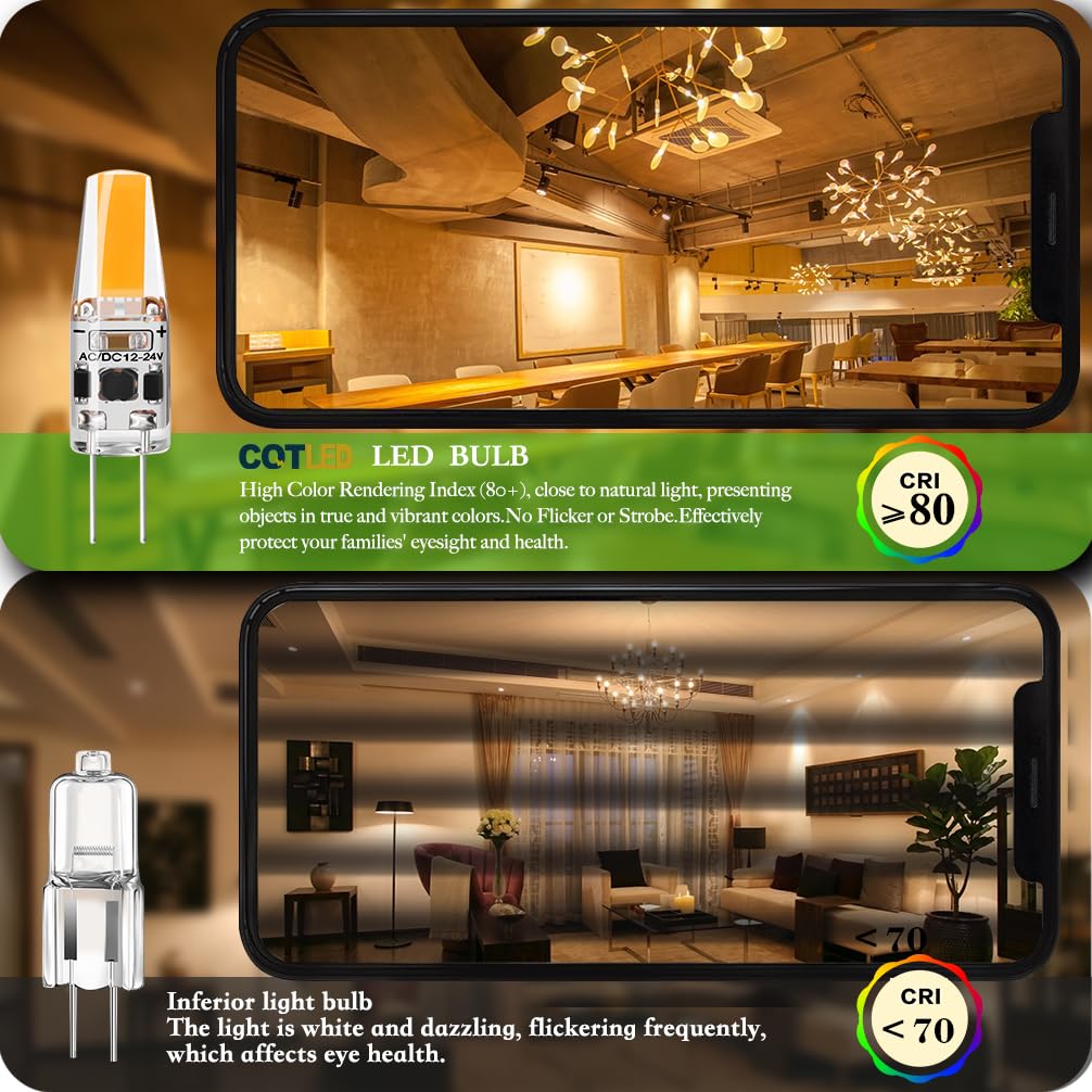 CQTLED G4 2W dimmable bulb with adjustable brightness
