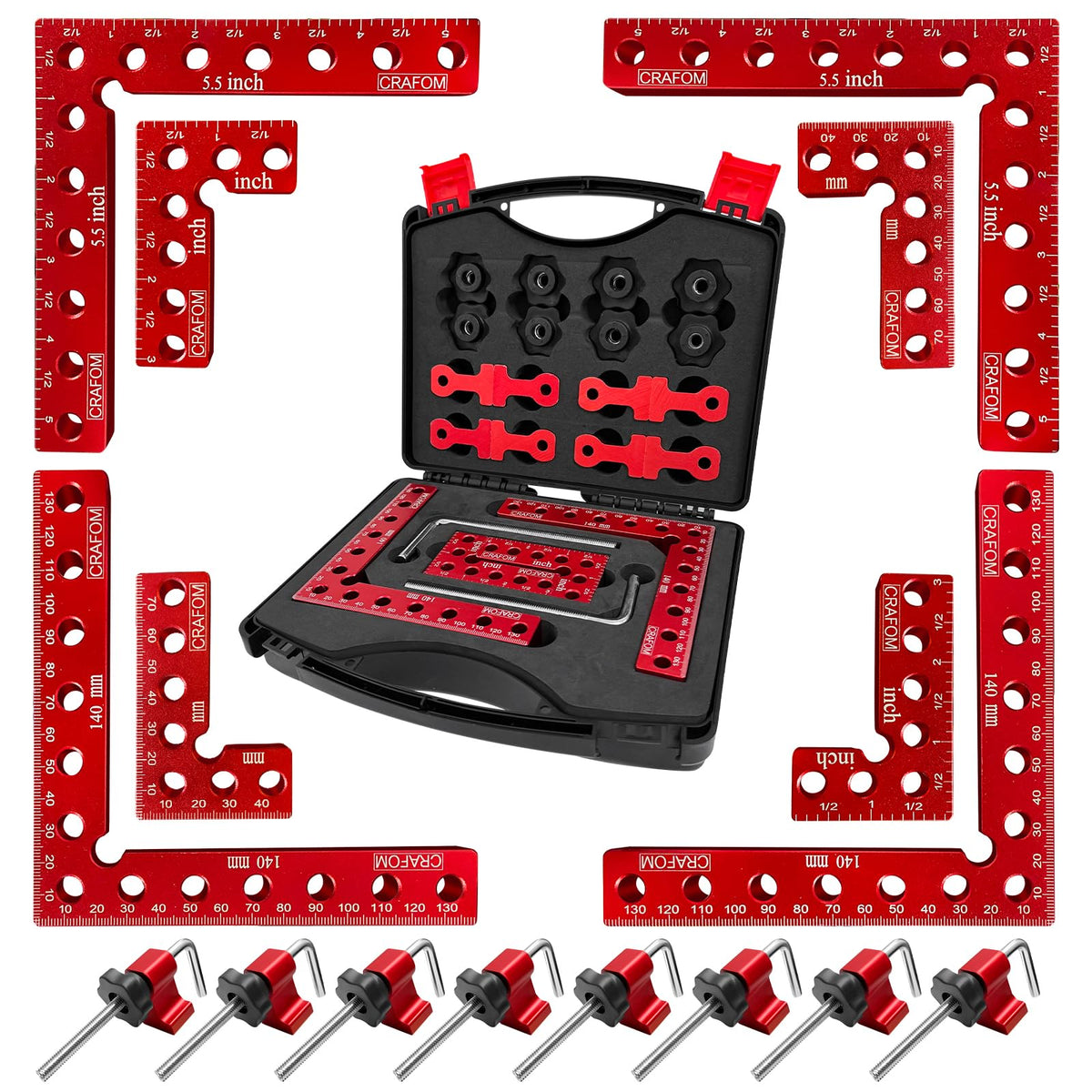 Crafom corner clamp 3in set ensures precise 90-degree alignment for small frames.