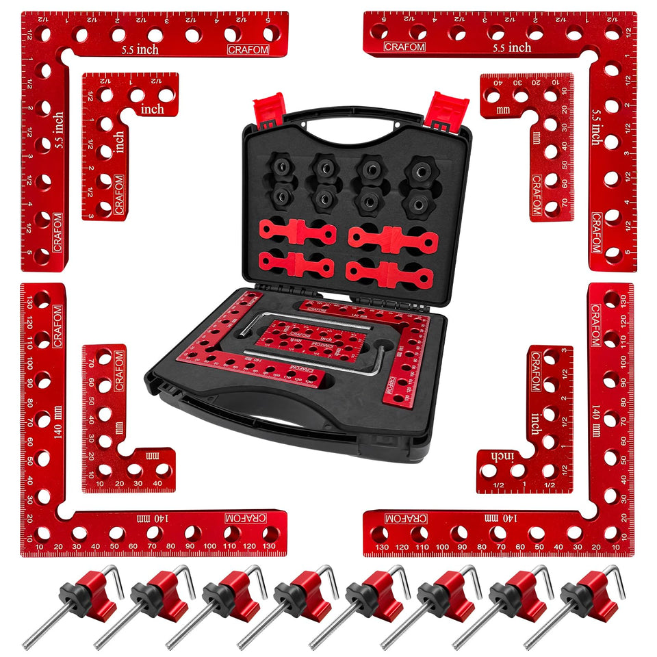 Crafom corner clamp 3in set ensures precise 90-degree alignment for small frames.