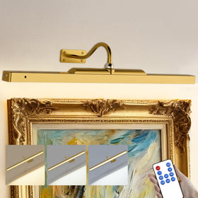 Craftersmark 24in picture light in antique gold illuminating wall art