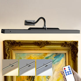 Craftersmark 24-inch picture light in black highlighting artwork with even, true illumination.