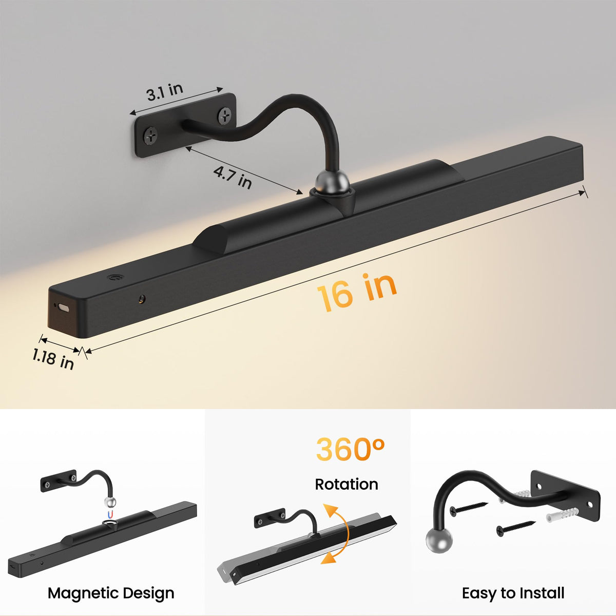 Craftersmark 2Pack Picture Light is battery-operated for flexible, cable-free placement.