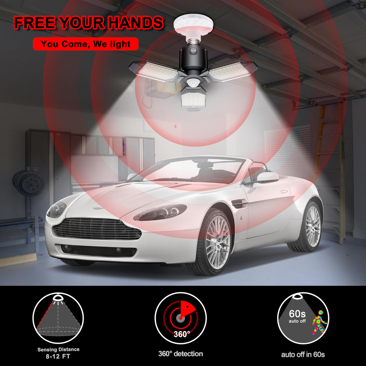 Craftersmark light with 360-degree detection for broad, reliable area lighting.
