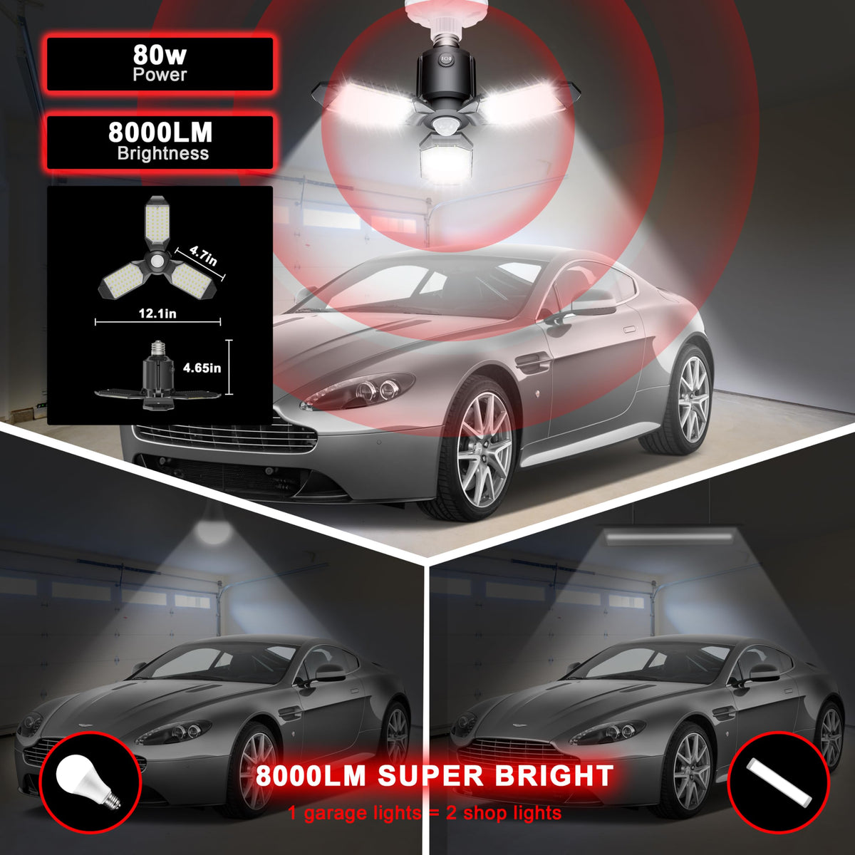 Craftersmark 8000lm brightness provides clear indoor illumination for workspaces.