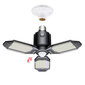 Craftersmark 80W motion sensor light with wide coverage for safe garage entry.