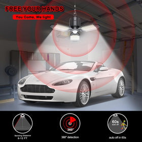 Craftersmark deformable LED panels provide flexible garage lighting.
