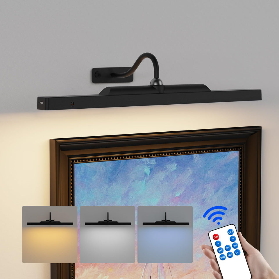 Craftersmark picture light over artwork for even color presentation