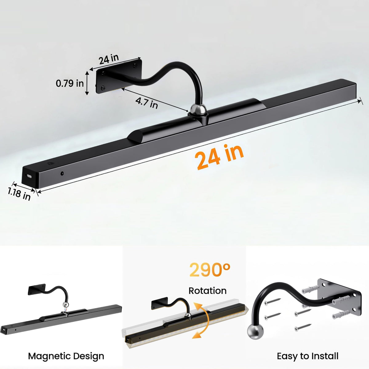 Craftersmark drill-mount installation ensures sturdy, permanent wall mounting.
