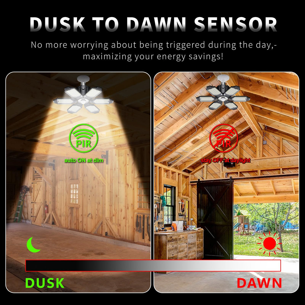 Craftersmark dusk-to-dawn operation activates at night for energy-efficient lighting.