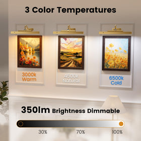 Craftersmark Gallery Lights 12-inch remote-dimmable for adjustable brightness anywhere.