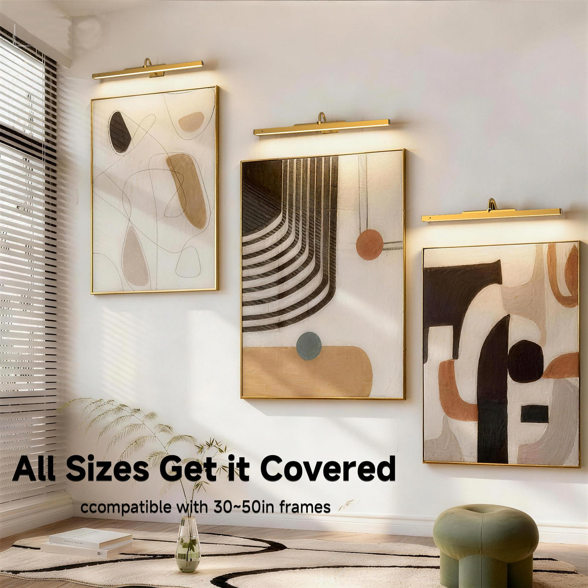 Craftersmark 24 inch light on a gallery wall and mirrors