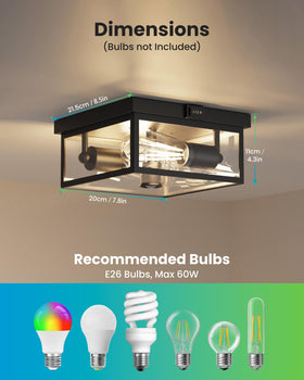 Craftersmark metal and tempered glass design adds a modern touch