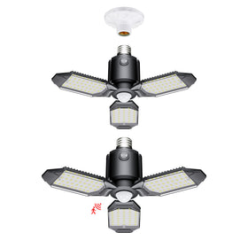 Craftersmark motion sensor garage light with 8000 lumens for bright nighttime visibility.
