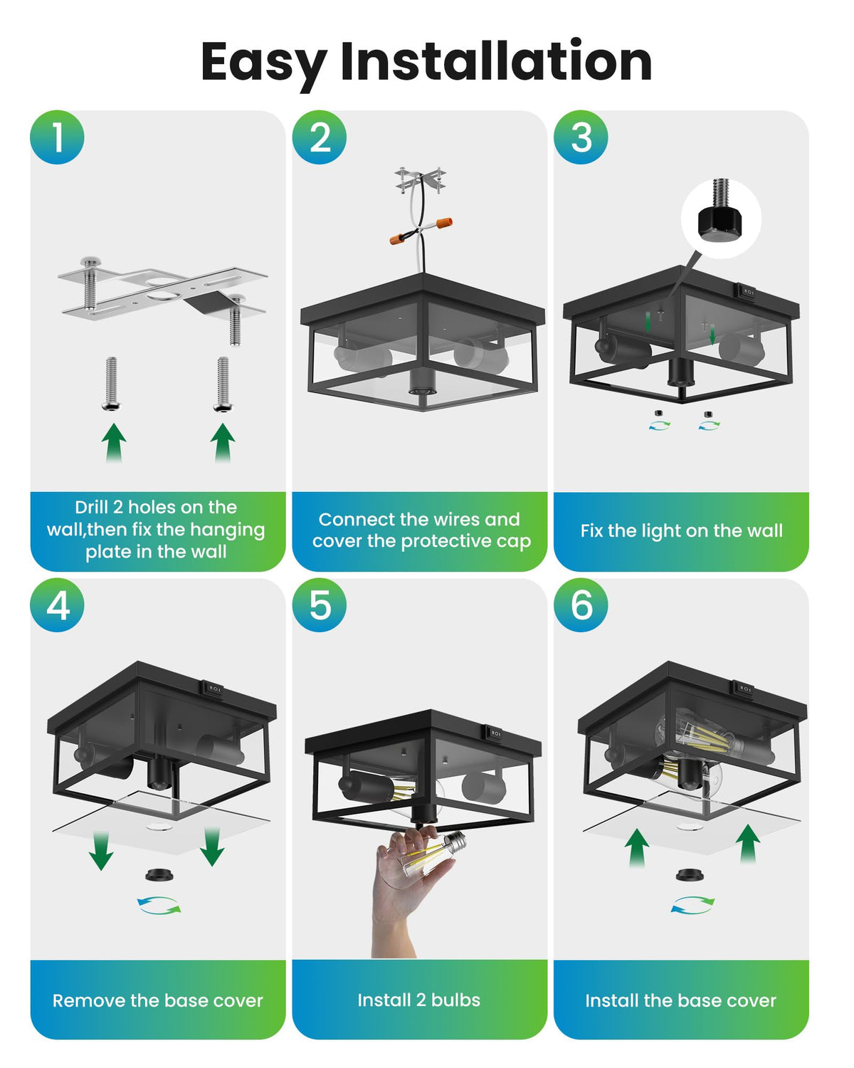 Craftersmark fixture with detachable bottom glass enables quick bulb replacement