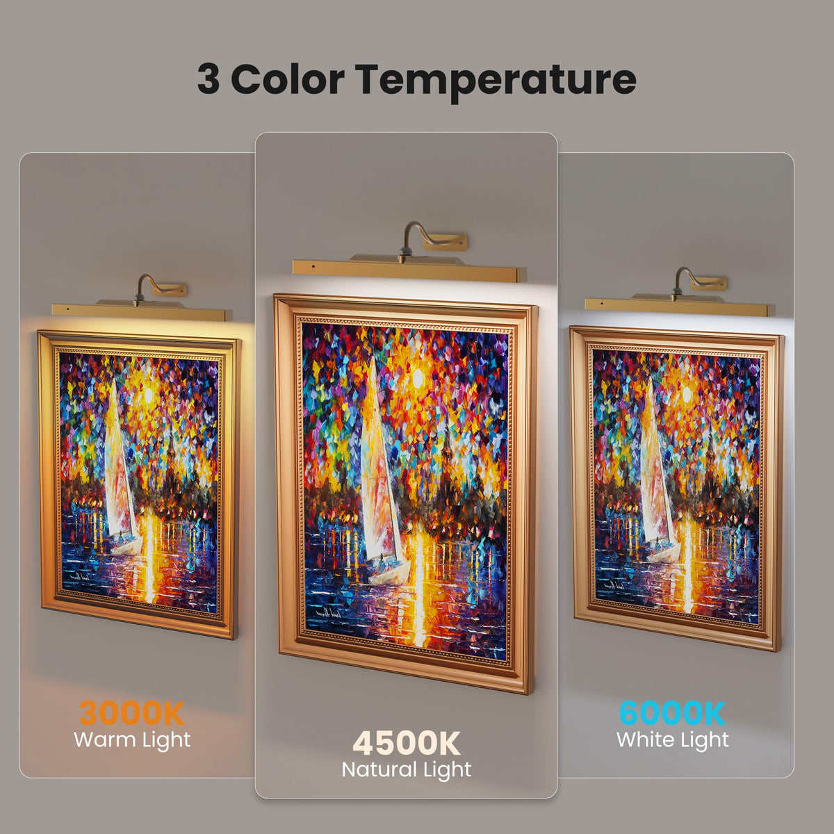 Craftersmark picture light dimmable with 3 color modes for ambience
