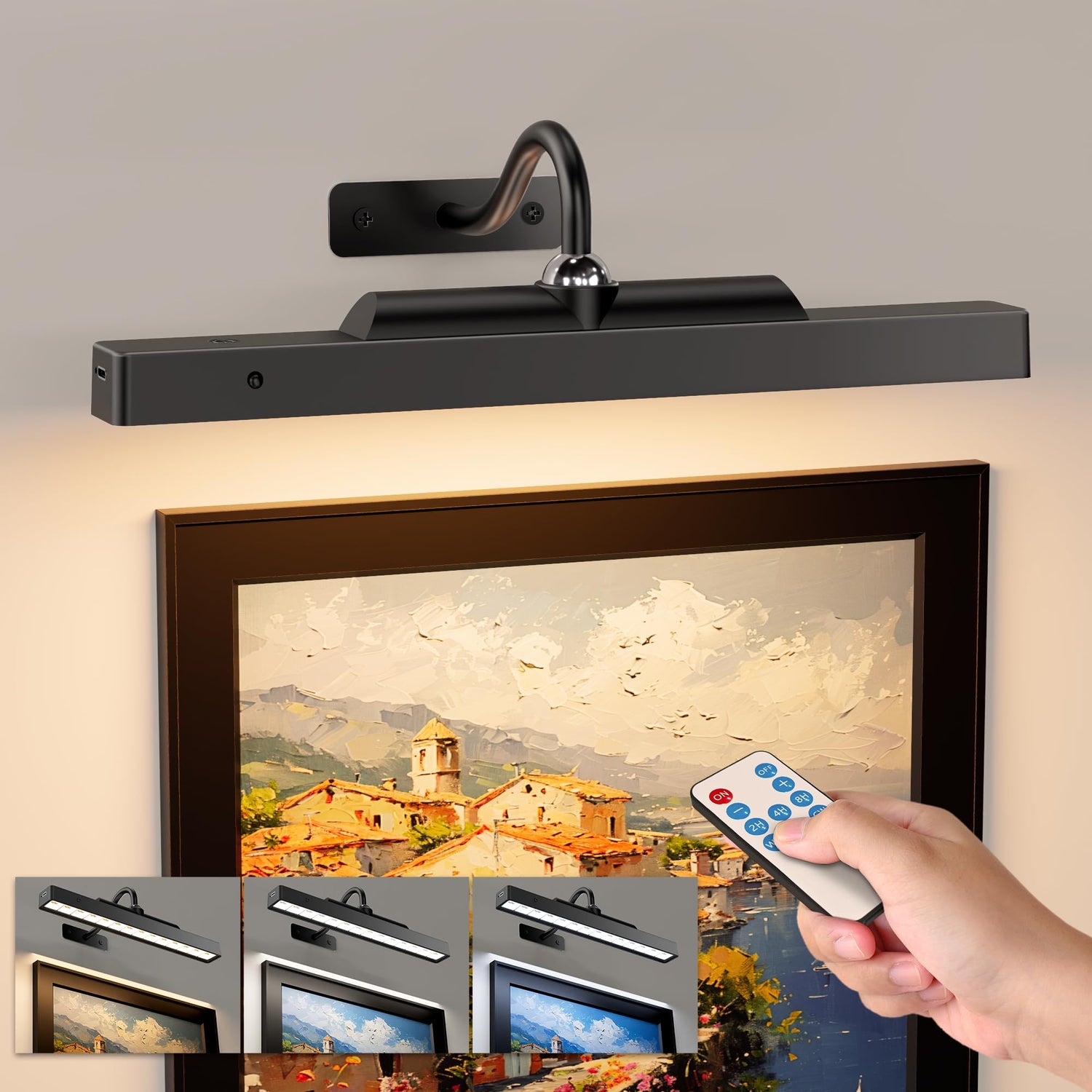 Craftersmark picture light on a wall highlighting wall art