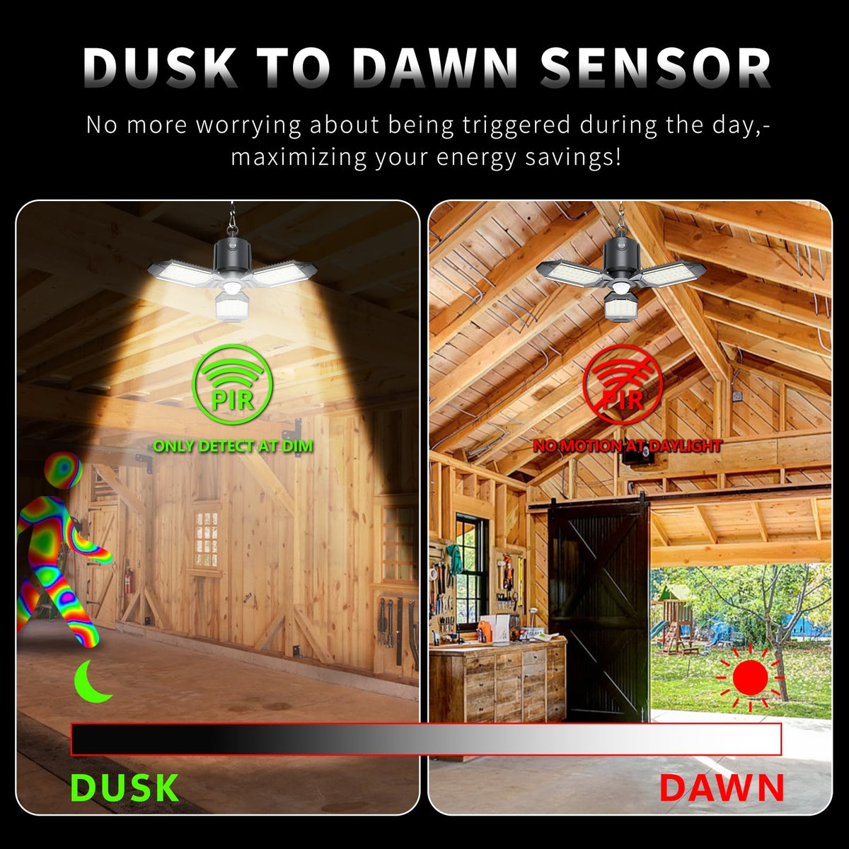 Craftersmark upgraded PIR sensor detects motion for hands-free light.