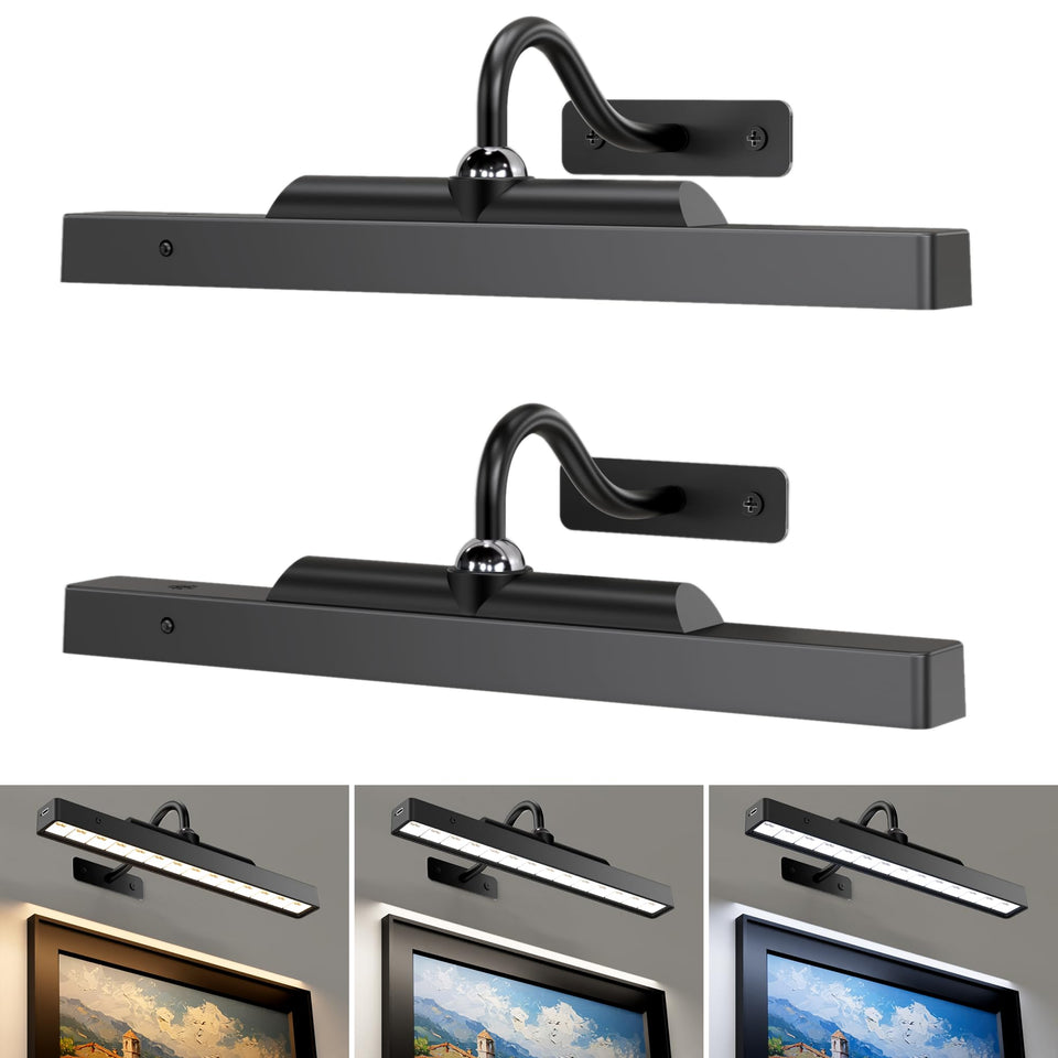 Craftersmark wireless picture light front view on wall art for gallery-like display