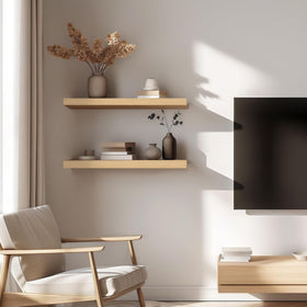 Crafterspirit wall-mount with floating shelf highlights clean design.