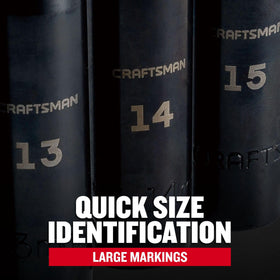CRAFTSMAN 1/2-inch drive socket close-up highlights quick size markings.