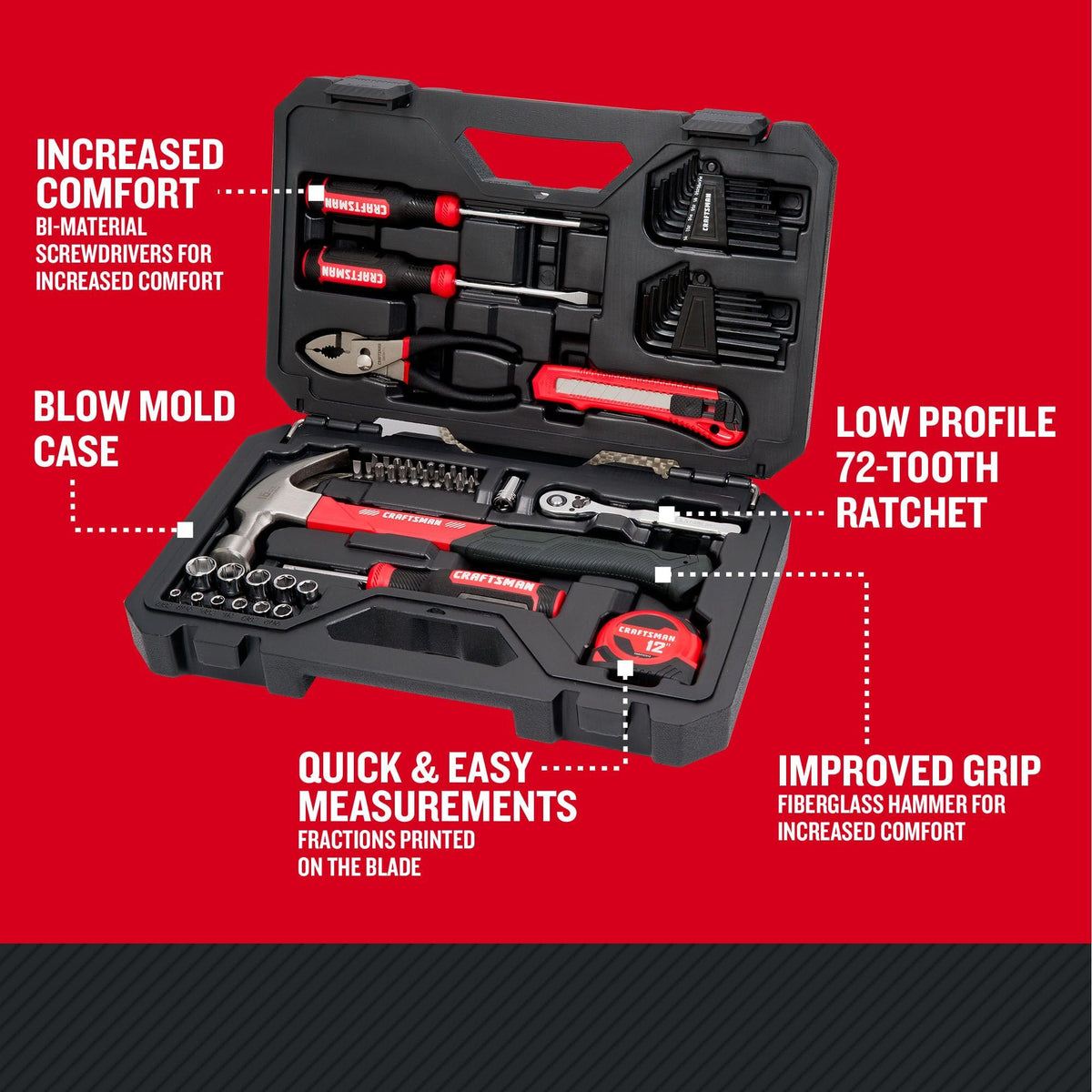 CRAFTSMAN 1-4-inch drive ratchet for tight space work.