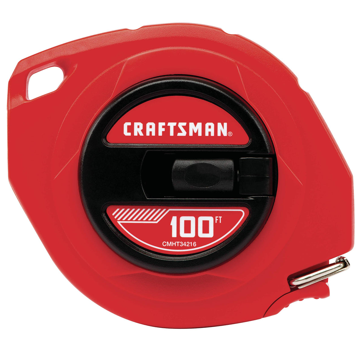 CRAFTSMAN 100-ft tape measure blade view highlights a durable steel blade for lasting accuracy.