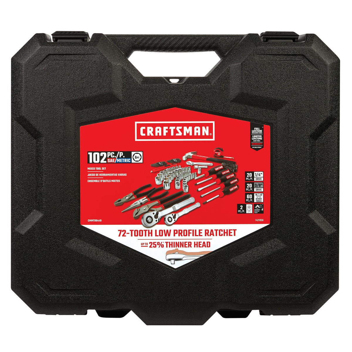 CRAFTSMAN 102-piece tool kit tape measure and utility knife