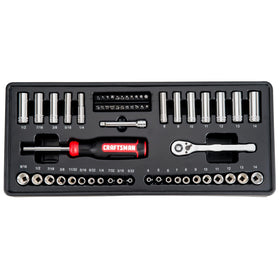 Craftsman 104Pc tool set drawers glide on ball-bearing slides for easy access.