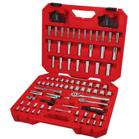 CRAFTSMAN 105-piece tool set case, organized and portable for on-site work.