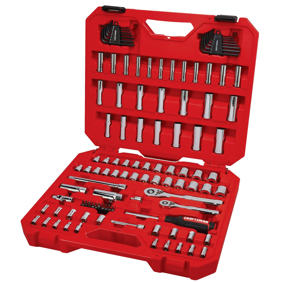CRAFTSMAN 105-piece tool set case, organized and portable for on-site work.