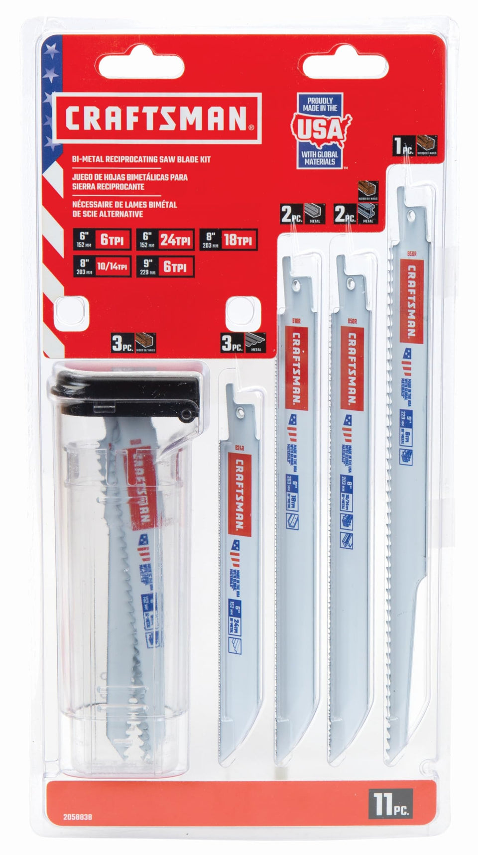 Craftsman 11-piece reciprocating saw blade kit with case for organized on-site projects