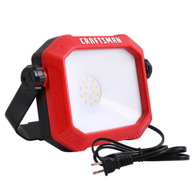 CRAFTSMAN 1100 lumens LED work light red housing for bright on-site illumination.