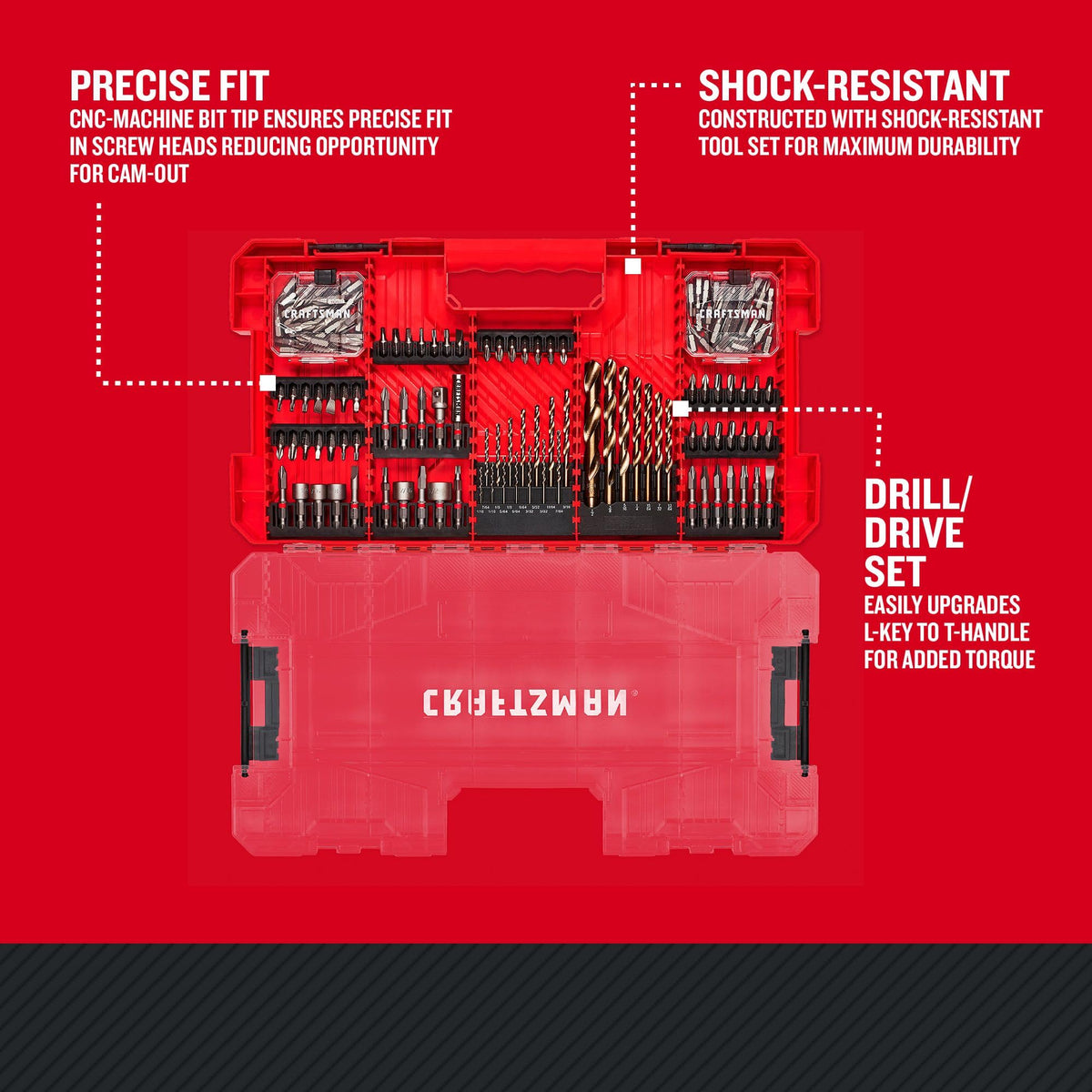 Craftsman 140pc magnetic bit holder keeps bits secure