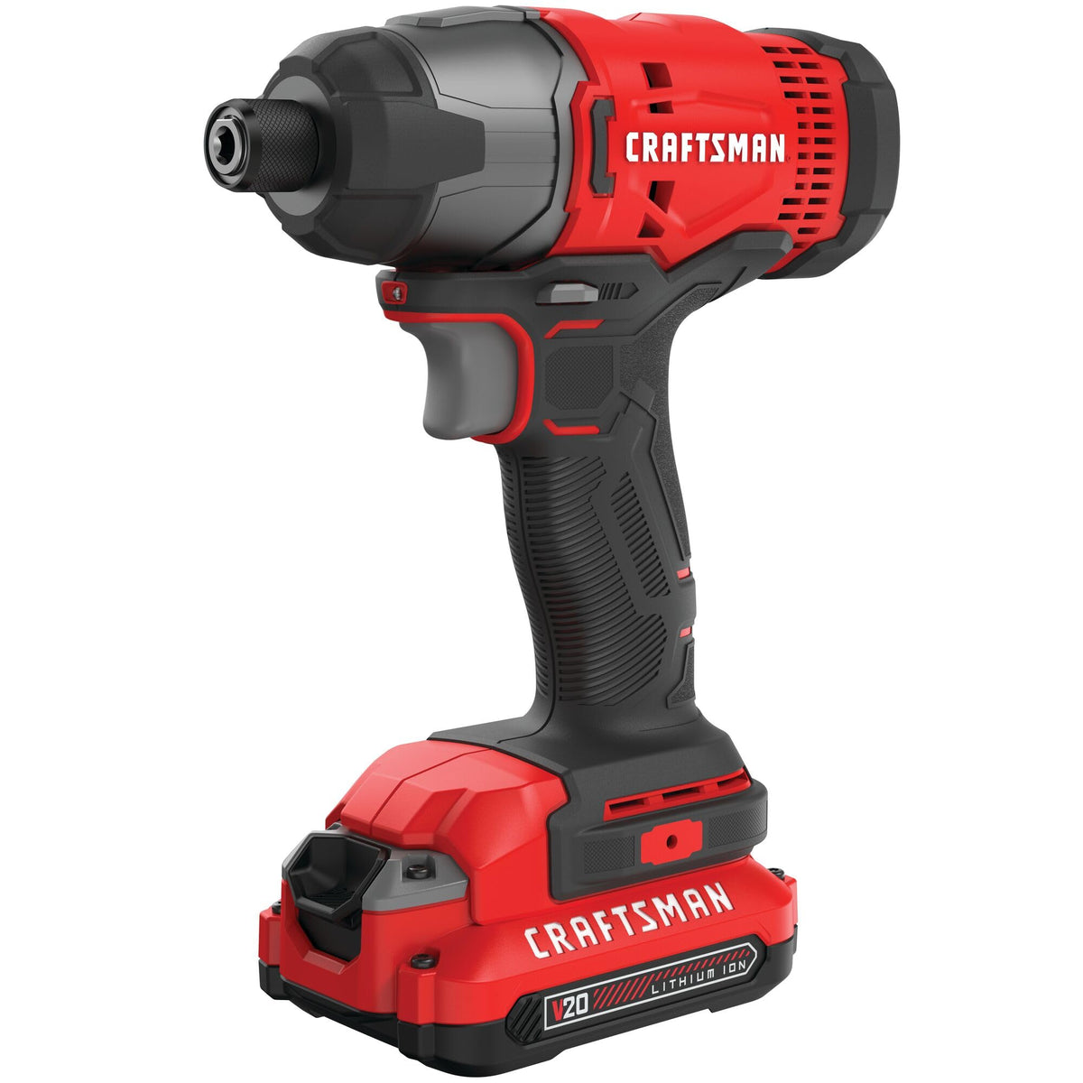 CRAFTSMAN 20V MAX Impact Driver Kit front view showing compact one-handed use.