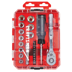 Craftsman 6-point metric sockets with full polish chrome finish resist corrosion.