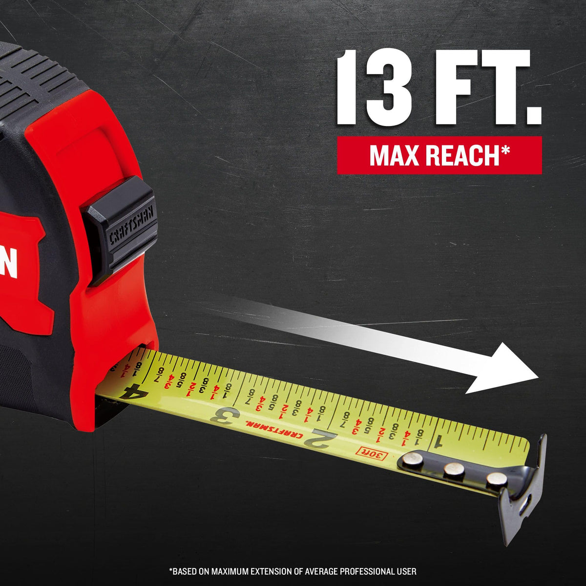 Craftsman 30ft tape measure durable blade coating resists wear