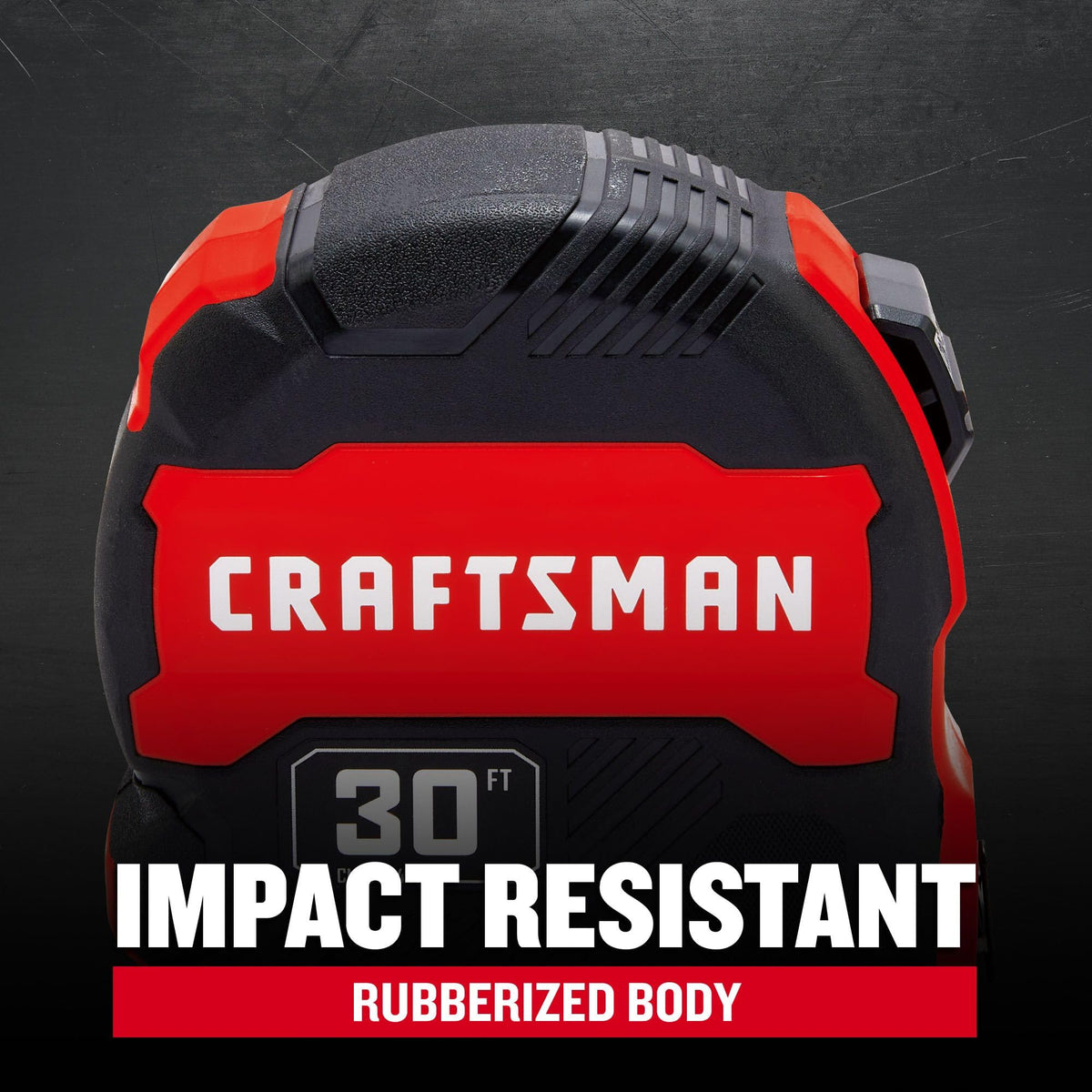 Craftsman 30ft tape measure rubber overmold grip offers secure hold