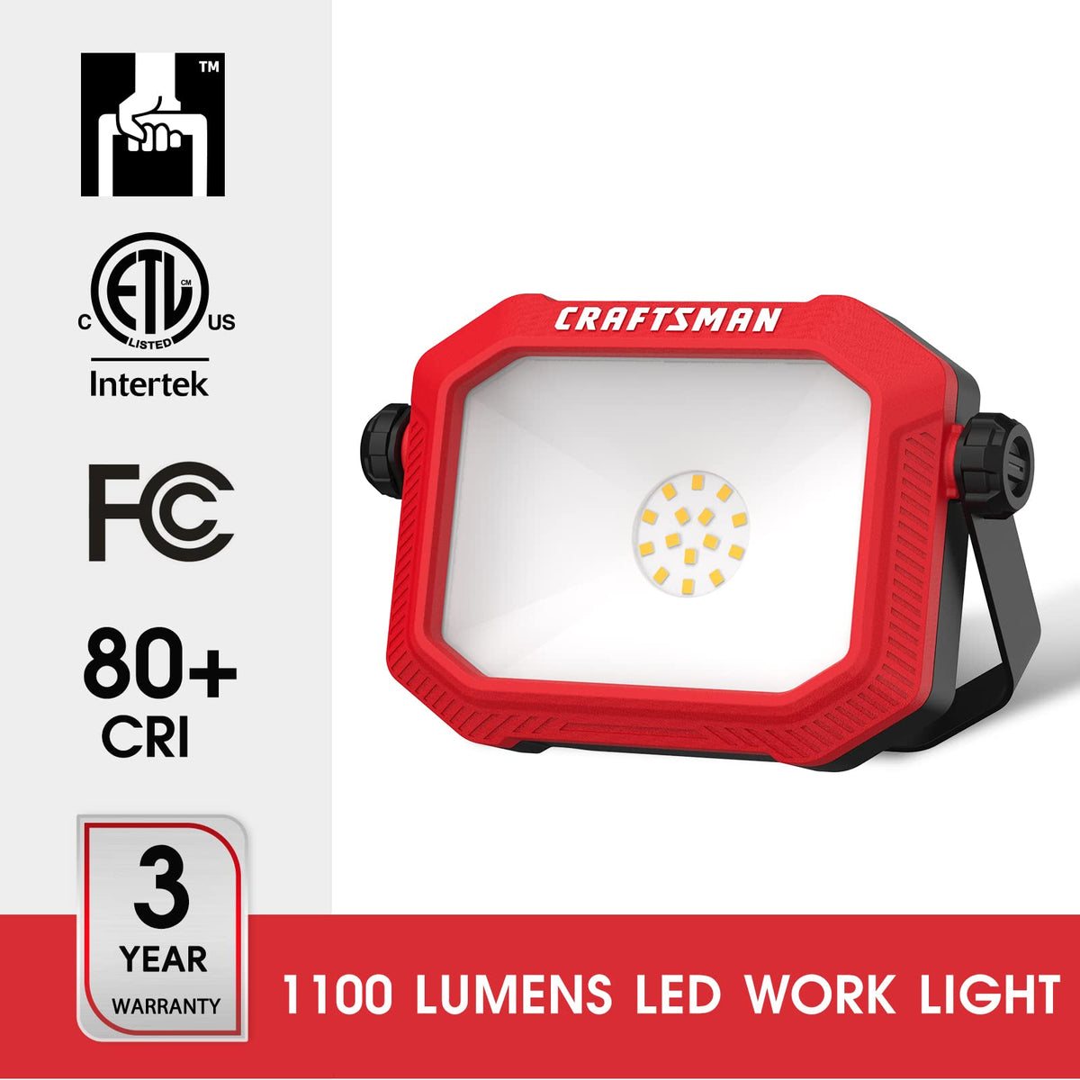 CRAFTSMAN light head rotates 360 degrees for versatile angles.