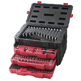 Craftsman 450-piece tool set displaying sockets and wrenches for reach and flexibility